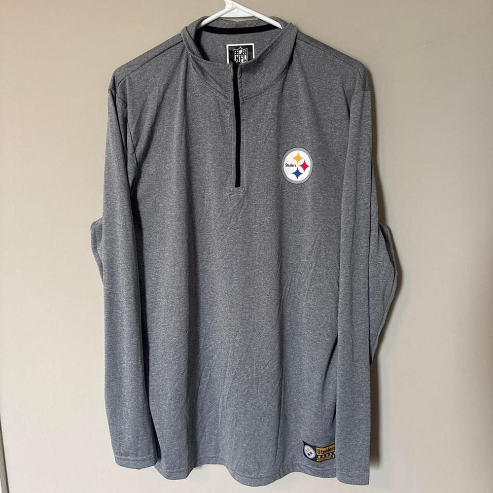 NFL Pittsburgh Steelers gray quarter zip sweatshirt